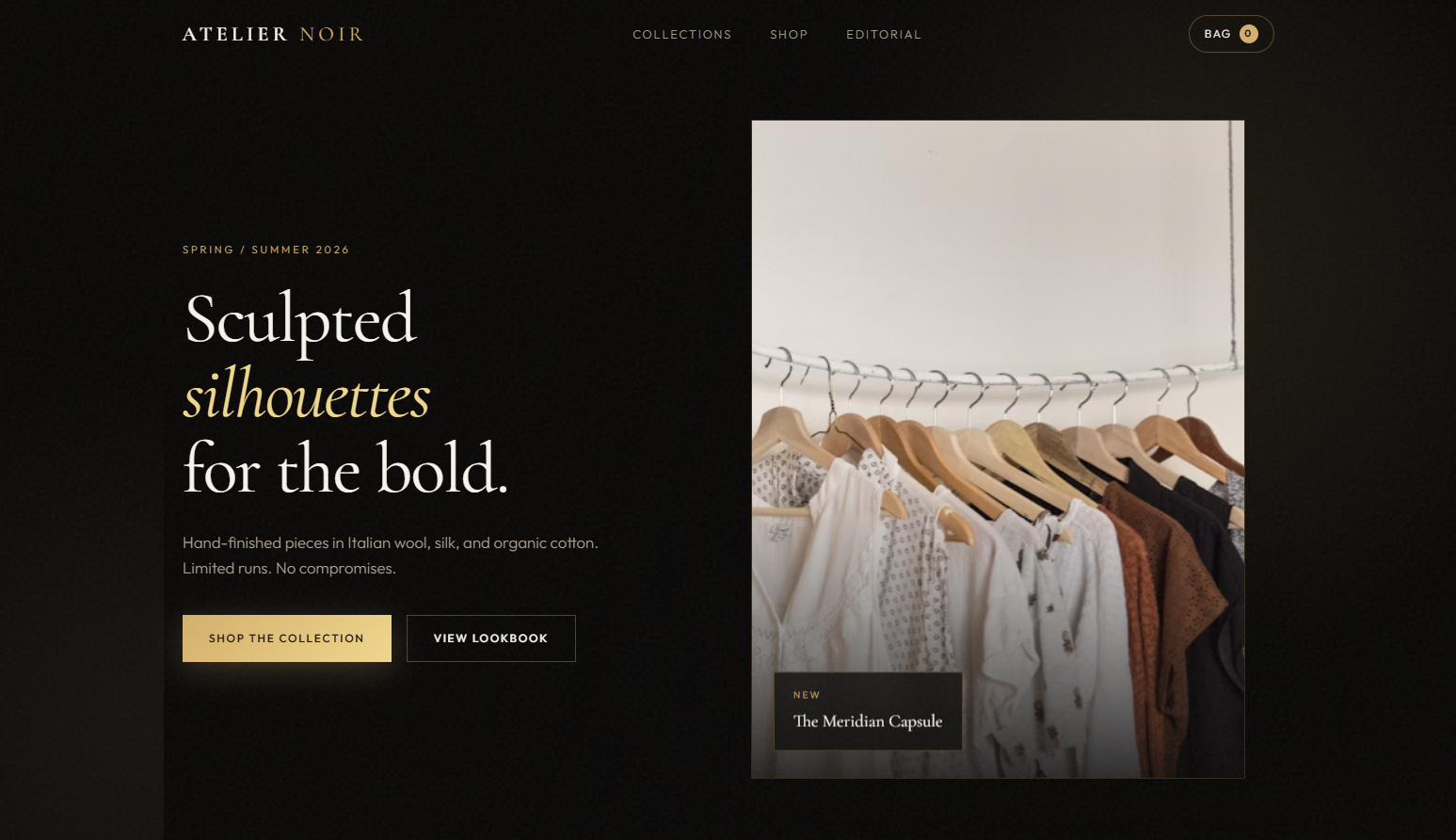 Preview of the clothing store demo